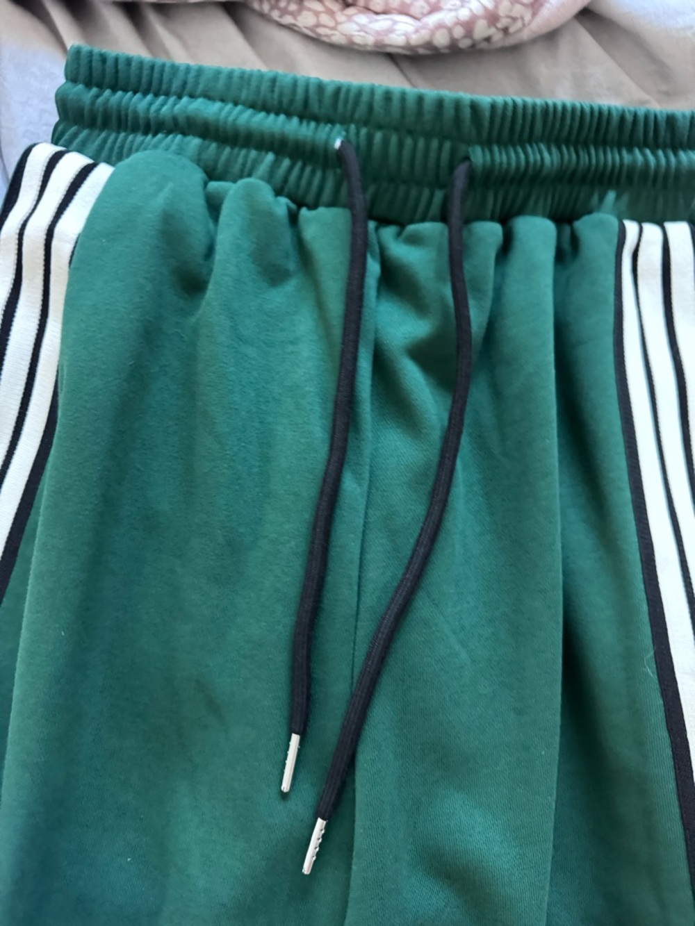 Commense Forest Green Joggers with White Side Stripes - Picture 2 of 3